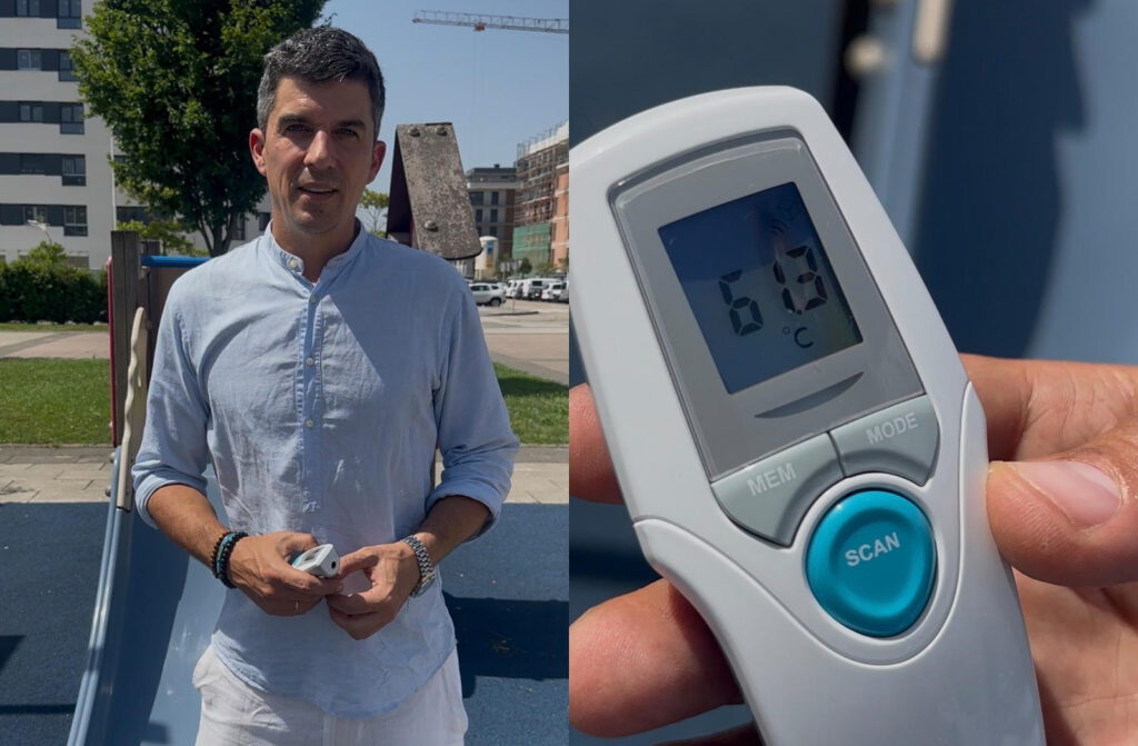 El PSOE alerta de que los parques infantiles de Santander superan los 60ºC y reclama su cubrición