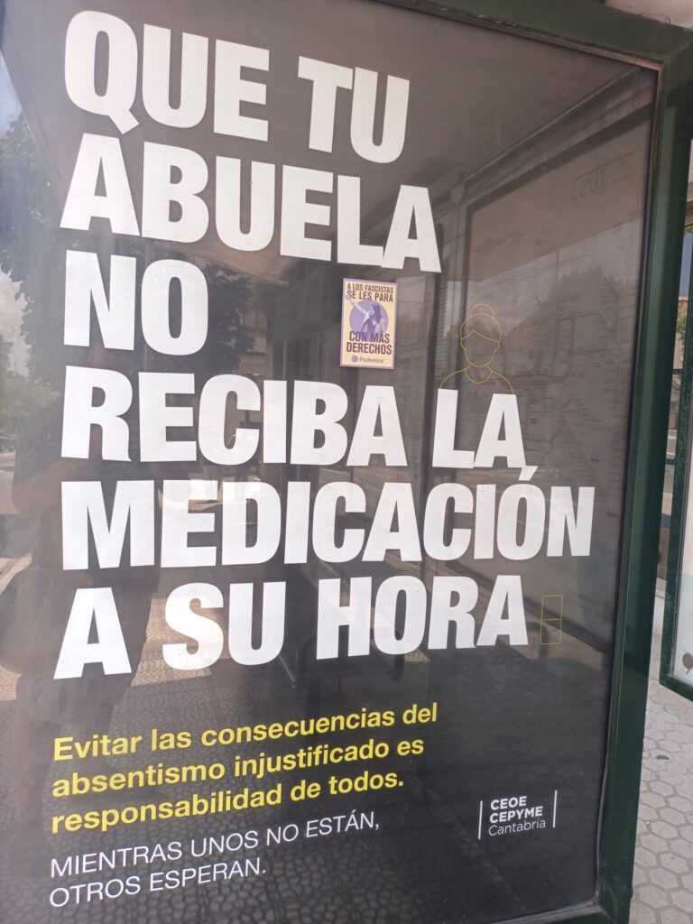 Campaña de CEOE CEPYME en una Marquesina de Santander