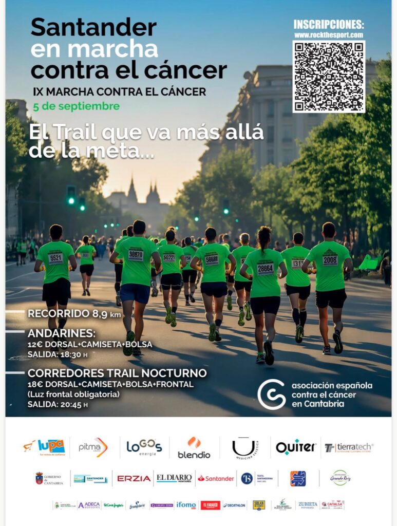 Santander en marcha contra el Cáncer el Sábado 5 de Septiembre