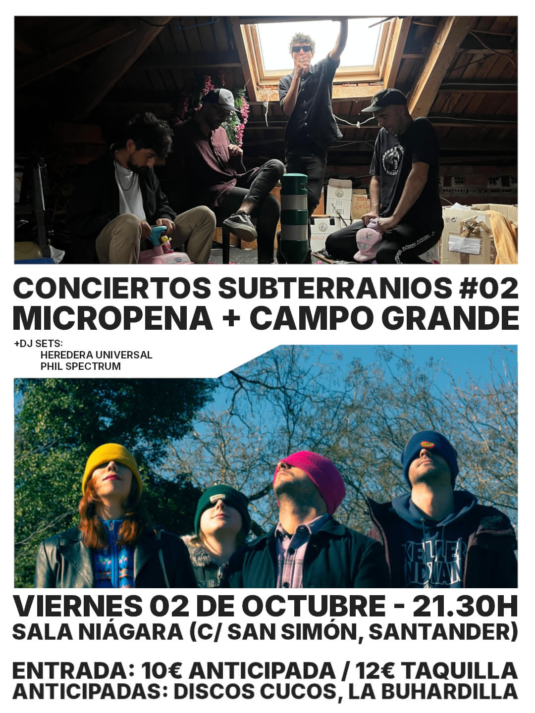 Los Conciertos Subterranios apuestan por la Escena independiente con Micropena, Campo Grande y sesiones DJ de lujo en Santander